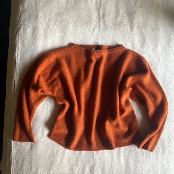 Dusan Womens Orange Silk and Cashmere Sweater Sz Large Lagenlook Luxury Designer